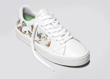 Load image into Gallery viewer, SALVAS Leather White Butterfly Print