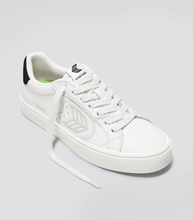 Load image into Gallery viewer, SALVAS Pebbled Leather White Ice Logo Black