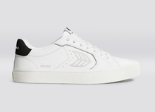 Load image into Gallery viewer, SALVAS Pebbled Leather White Ice Logo Black