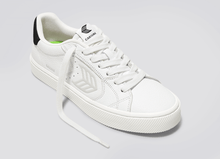 Load image into Gallery viewer, SALVAS Pebbled Leather White Ice Logo Black